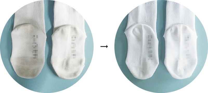 洗濯して、乾かしてあまりの白さに驚き!