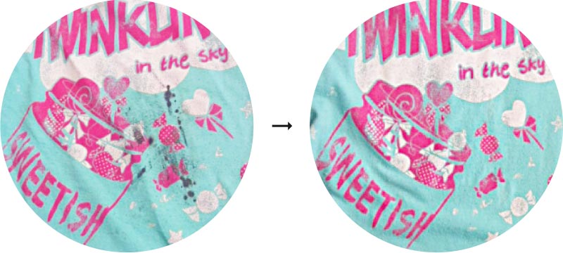 複雑な柄物もこの通り。これがプロの技。