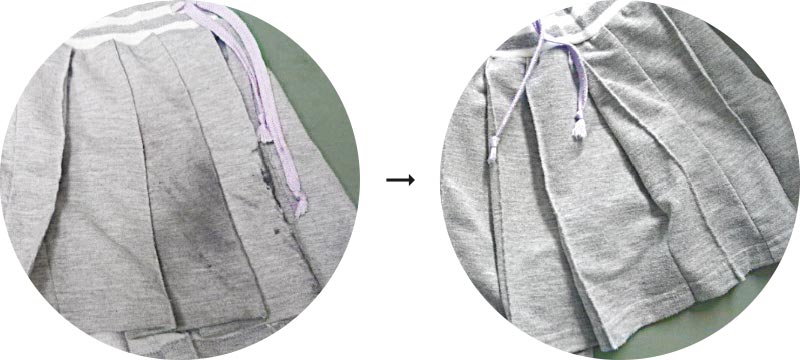 難しい墨の汚れは、プロならではの技術で。